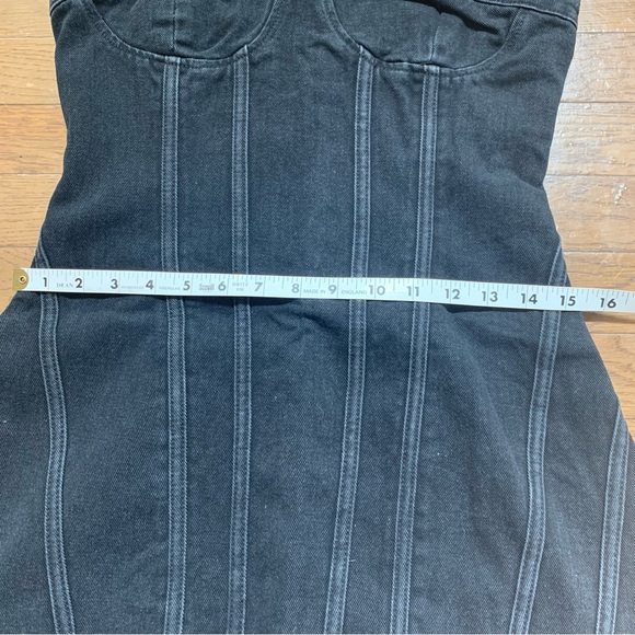 PrettyLittleThing Washed Black Seam Front Denim Mini Dress USA 8 , UK 12 Black - Picture 12 of 14